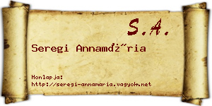 Seregi Annamária névjegykártya